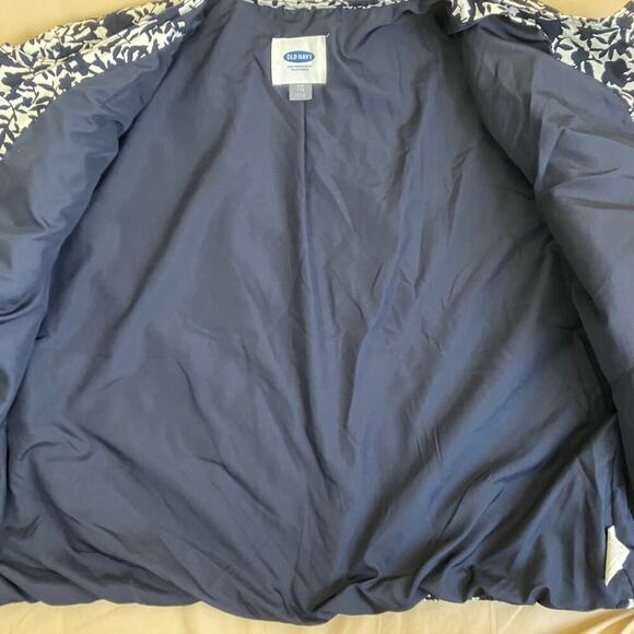 Old Navy Plus Size XXL Quilted Bomber Jacket Navy White Floral Comfy Ligthweight - Picture 16 of 16